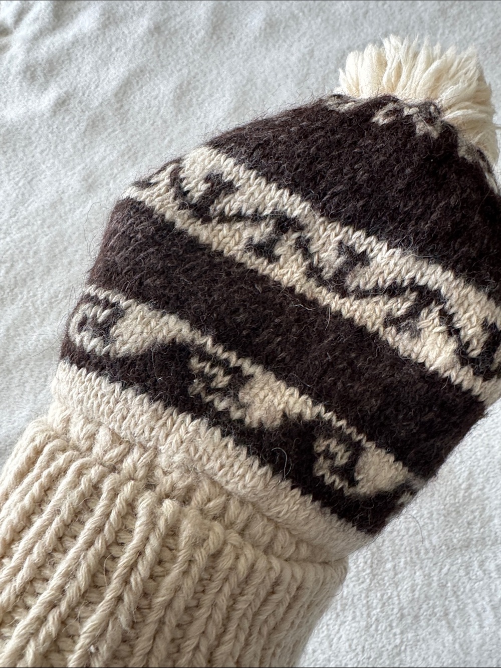 Junya Watanabe Comme des Garçons Knit Beanie Wool Nordic Pom Hat Luxury Chic - Picture 6 of 11